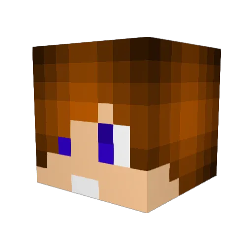 Alfatwitch Minecraft avatar head, 3D render