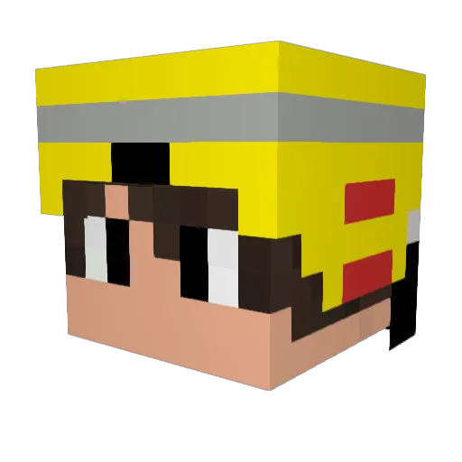 Alfawulf Minecraft avatar head, 3D render