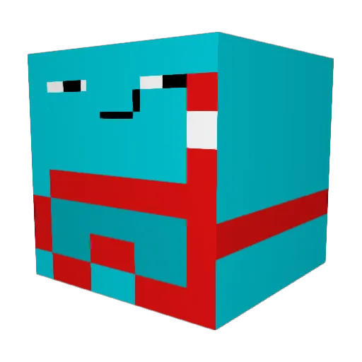 Alfay_ Minecraft avatar head, 3D render