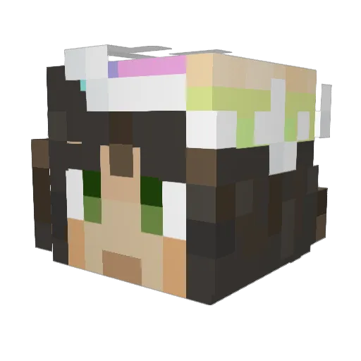 Alffiea Minecraft avatar head, 3D render