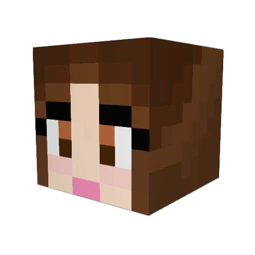 Alffira Minecraft avatar head, 3D render