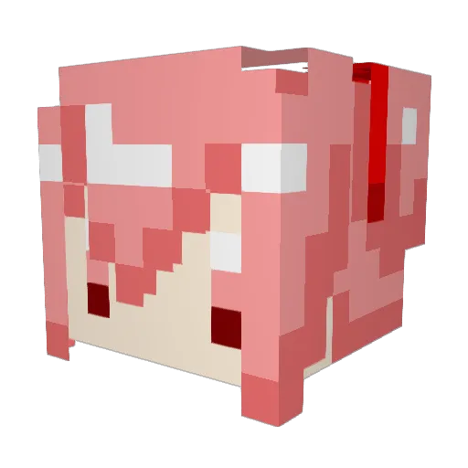 Alfia Minecraft avatar head, 3D render