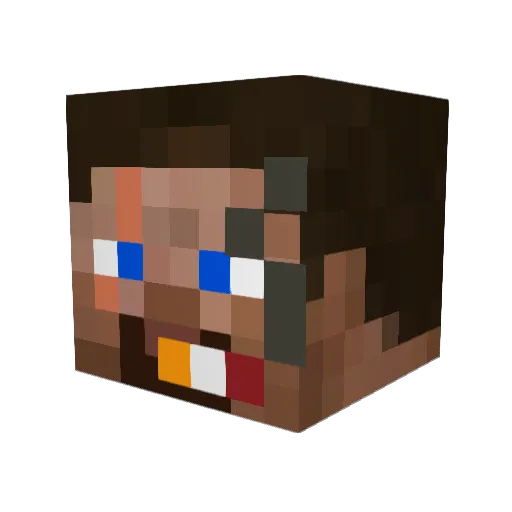 AlfieMC Minecraft avatar head, 3D render