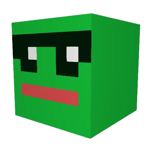 Alfiedodle Minecraft avatar head, 3D render
