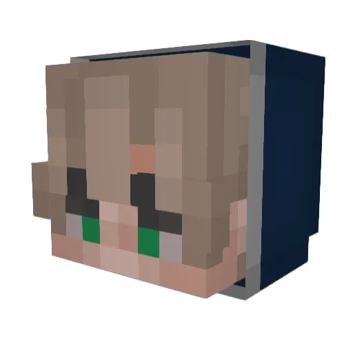 Alflow Minecraft avatar head, 3D render