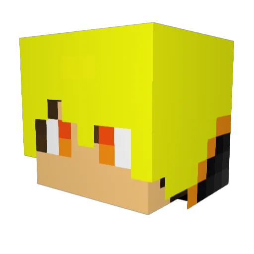 AlfonsoMC Minecraft avatar head, 3D render
