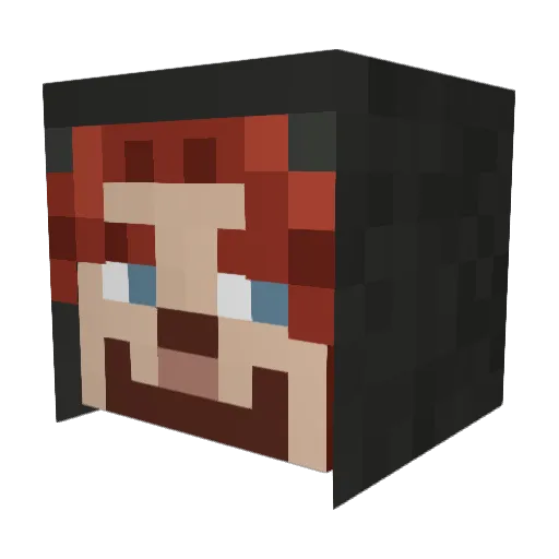 AlfredJuega Minecraft avatar head, 3D render