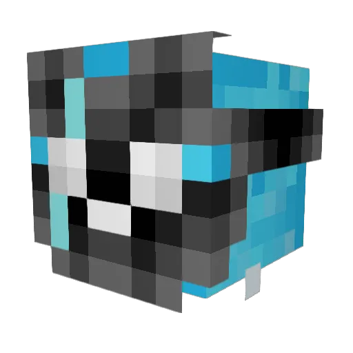 Alfredosina Minecraft avatar head, 3D render