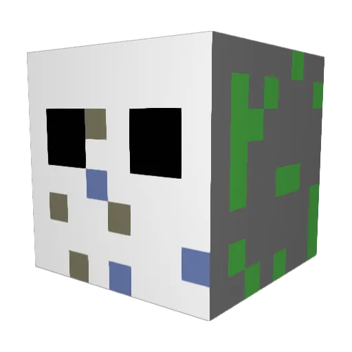 Algebor Minecraft avatar head, 3D render