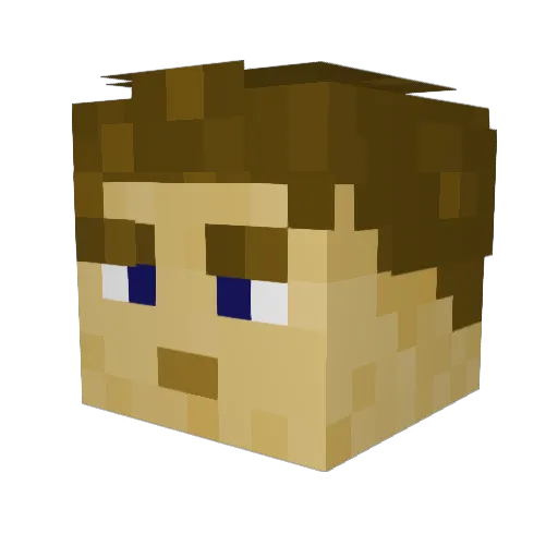 Alglo Minecraft avatar head, 3D render