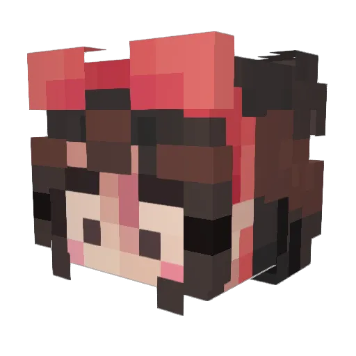 AlgorithmAxolotl Minecraft avatar head, 3D render