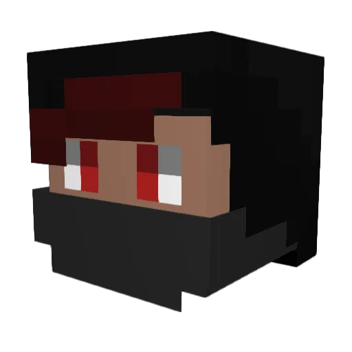 Algrof Minecraft avatar head, 3D render