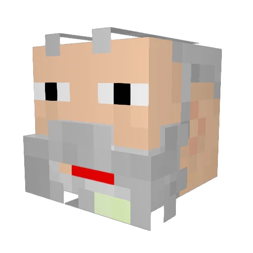 Alhan Minecraft avatar head, 3D render