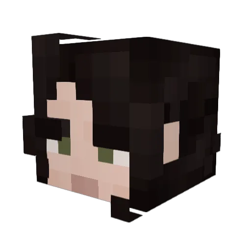 AlhenaG Minecraft avatar head, 3D render