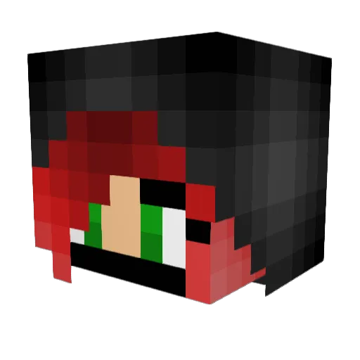 Alhienai Minecraft avatar head, 3D render