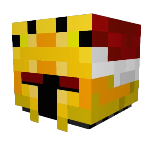 AlhpaKing Minecraft avatar head, 3D render