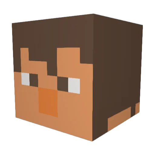 AliABaba Minecraft avatar head, 3D render