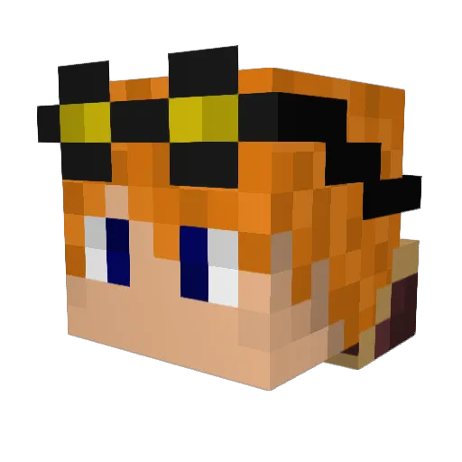 AliBaliBee Minecraft avatar head, 3D render