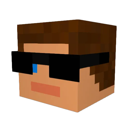 AliKinq Minecraft avatar head, 3D render