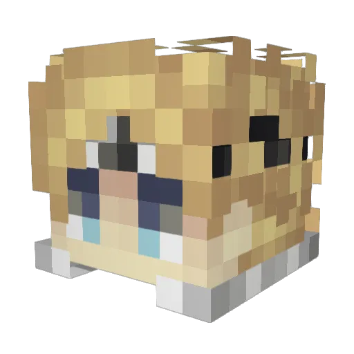 AliTea_ Minecraft avatar head, 3D render