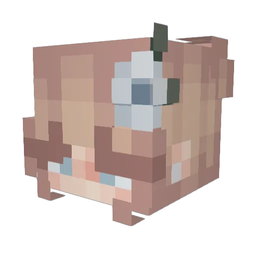 Ali_23_ Minecraft avatar head, 3D render