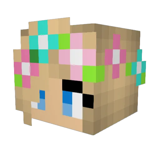 AliaJJ Minecraft avatar head, 3D render