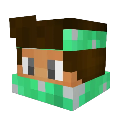Aliaiino Minecraft avatar head, 3D render