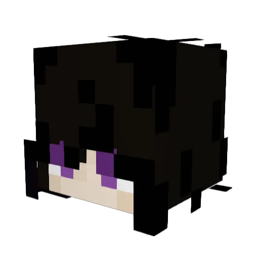 Aliamoyu Minecraft avatar head, 3D render