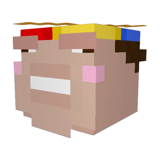 Alias_00 Minecraft avatar head, 3D render
