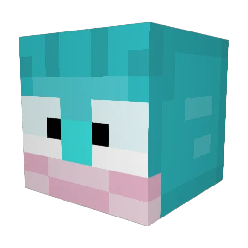Alias_Unknown Minecraft avatar head, 3D render