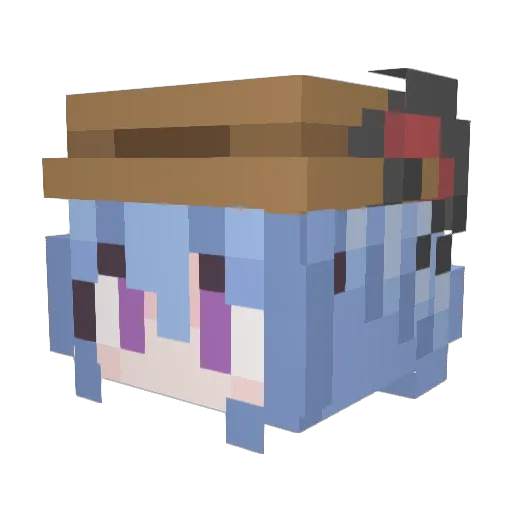 AlibabaB1 Minecraft avatar head, 3D render