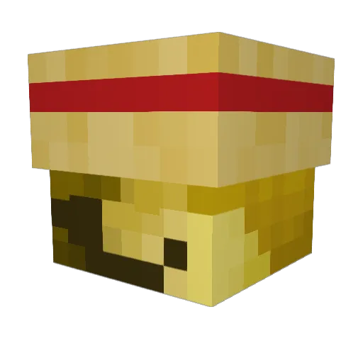 AlibabaDog Minecraft avatar head, 3D render