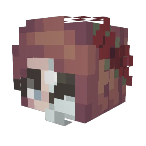 Alice108 Minecraft avatar head, 3D render