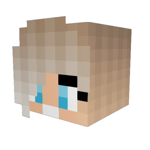 Alice3 Minecraft avatar head, 3D render