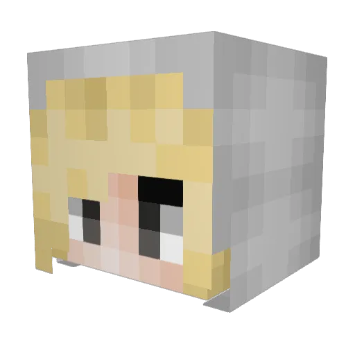 AliceBleedLips Minecraft avatar head, 3D render