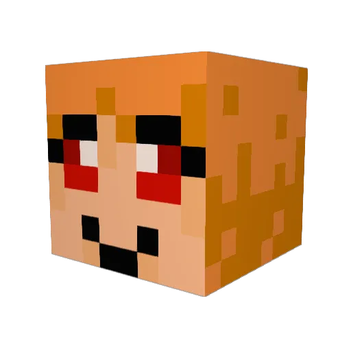 AliceIncognito Minecraft avatar head, 3D render