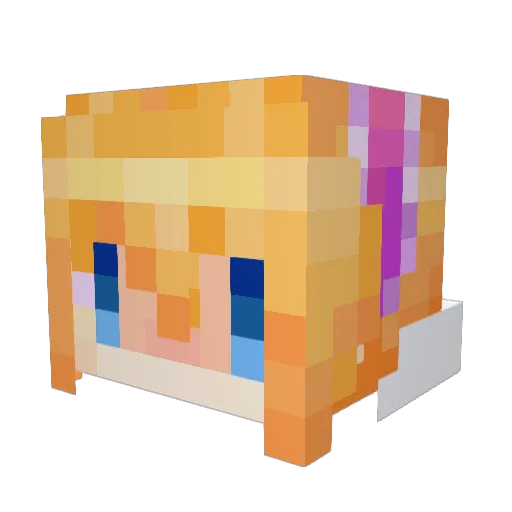 AliceMegaT Minecraft avatar head, 3D render