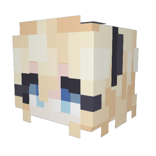 AliceQQ Minecraft avatar head, 3D render