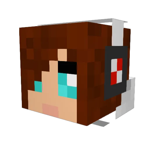 AliceSatomi Minecraft avatar head, 3D render