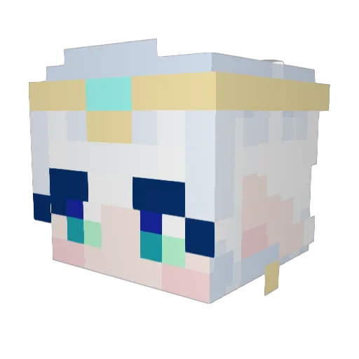 AliceSnowpuff Minecraft avatar head, 3D render