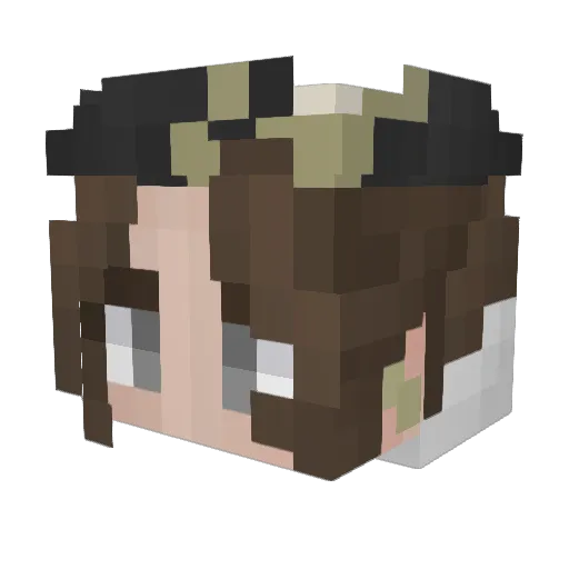AliceTrdt Minecraft avatar head, 3D render