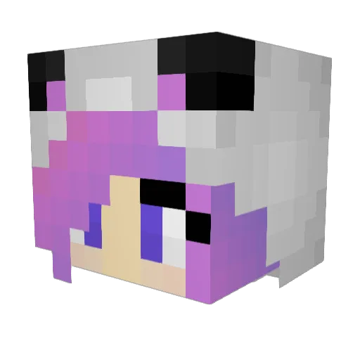 AliceXD Minecraft avatar head, 3D render