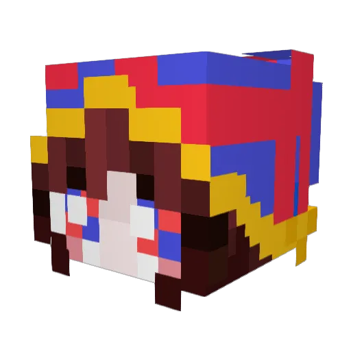AliceZilla Minecraft avatar head, 3D render