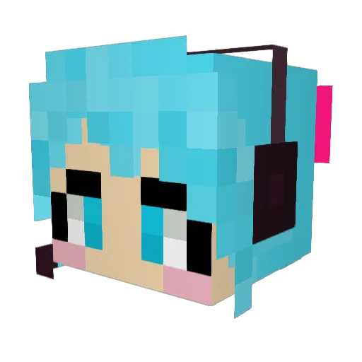 Alice_004 Minecraft avatar head, 3D render