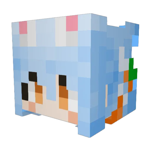 Alice__Megatron Minecraft avatar head, 3D render
