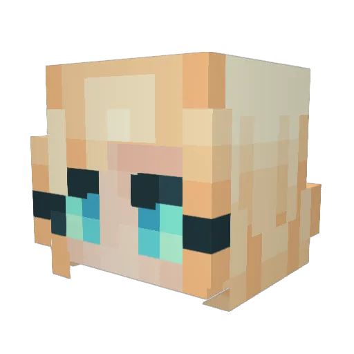 Alicee27 Minecraft avatar head, 3D render