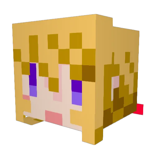 Alicephia Minecraft avatar head, 3D render