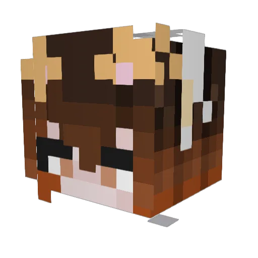 AliciaMercier Minecraft avatar head, 3D render