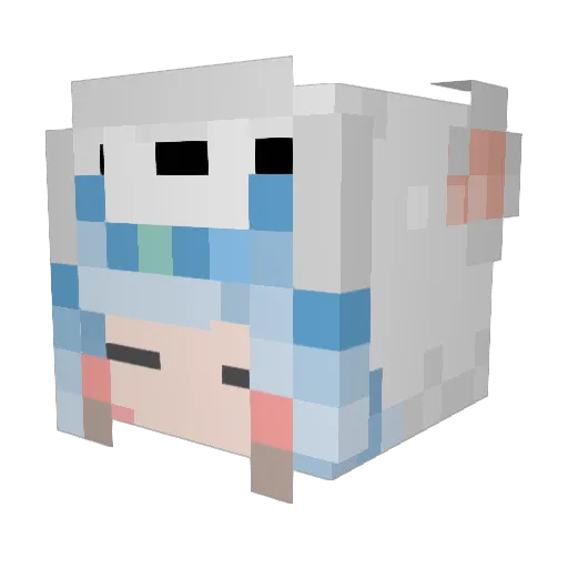 Alicia_24 Minecraft avatar head, 3D render