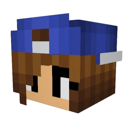 Aliciaaa Minecraft avatar head, 3D render